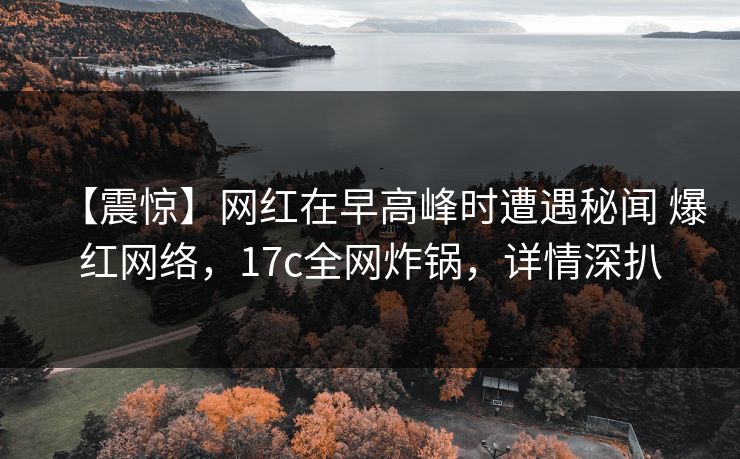 【震惊】网红在早高峰时遭遇秘闻 爆红网络，17c全网炸锅，详情深扒