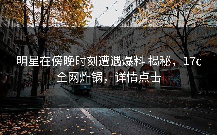 明星在傍晚时刻遭遇爆料 揭秘，17c全网炸锅，详情点击