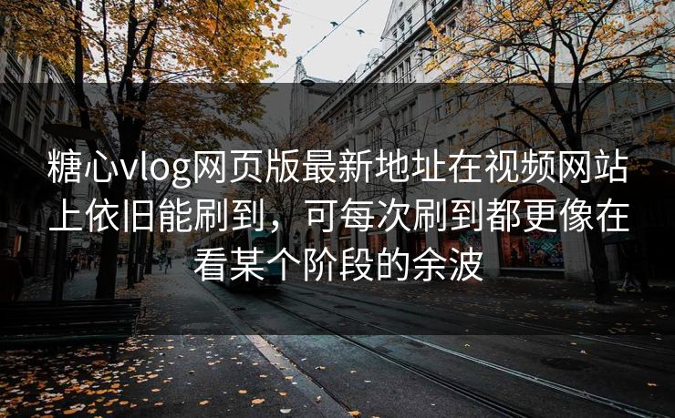糖心vlog网页版最新地址在视频网站上依旧能刷到，可每次刷到都更像在看某个阶段的余波